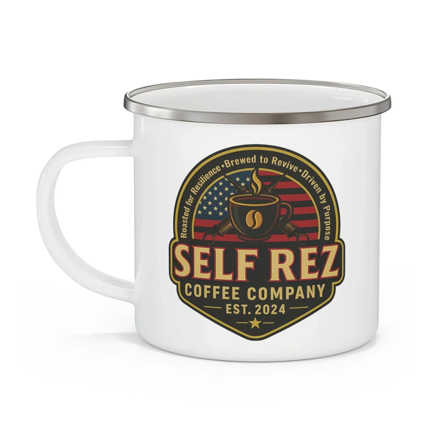 SRC Enamel Camping Mug | Outdoor Adventure Mug Cup