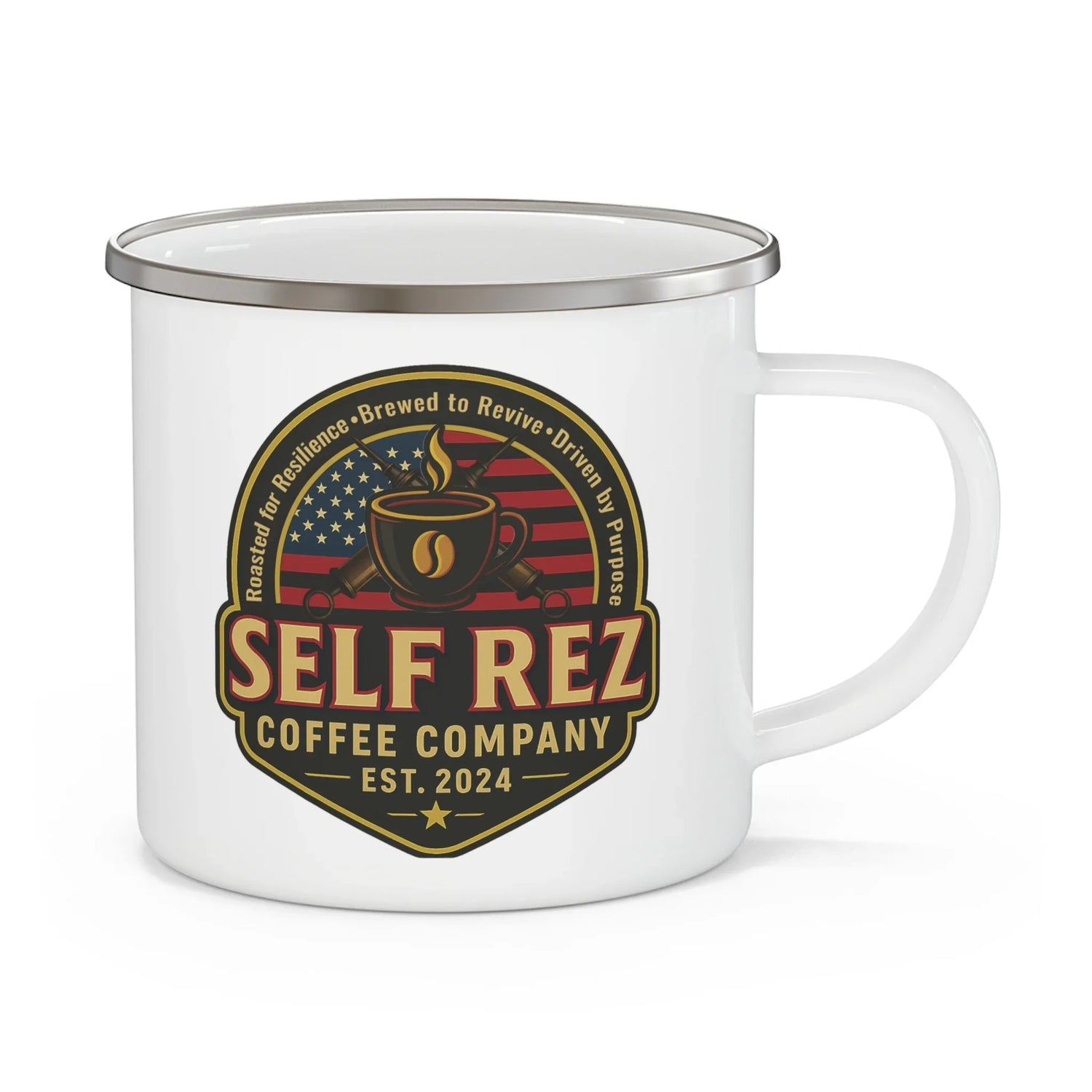 SRC Enamel Camping Mug | Outdoor Adventure Mug Cup