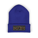 Self Rez Embroidered Cuffed Beanie — Retro Patch Winter Hat
