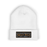 Self Rez Embroidered Cuffed Beanie — Retro Patch Winter Hat