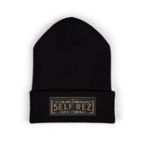 Self Rez Embroidered Cuffed Beanie — Retro Patch Winter Hat