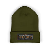 Self Rez Embroidered Cuffed Beanie — Retro Patch Winter Hat